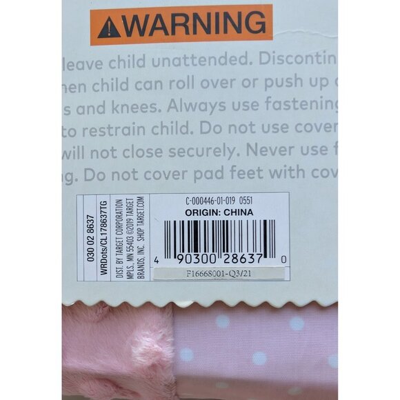 Cloud Island Pink Wipeable Changing Pad Cover with Plush Sides Dots - Picture 4 of 4